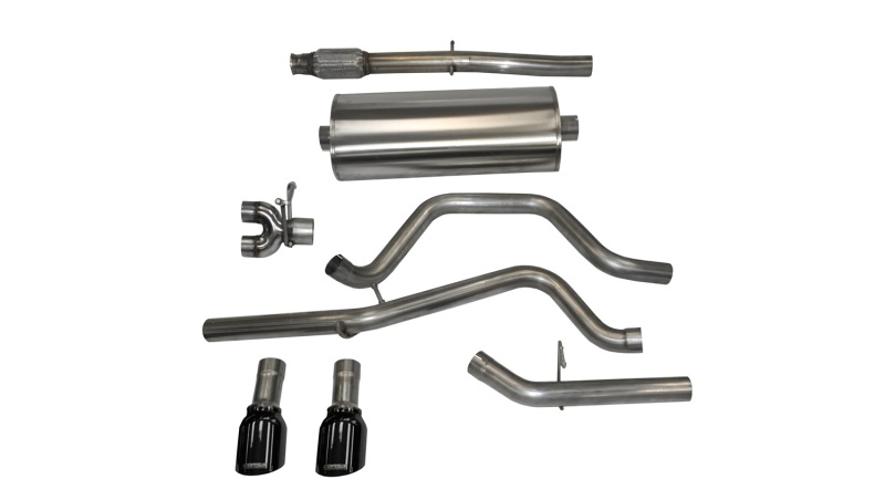 GMC Sierra 1500 Performance Exhaust - Dual Rear - CORSA Performance - Cat-Back Sport Dual Rear Exit - Black - `14-`19 GMC Sierra 1500 Performance Exhaust - Dual Rear - CORSA Performance - Cat-Back Sport Dual Rear Exit - Black - `14-`19